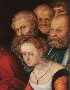 CRANACH, Lucas the Elder Christ and the Adulteress (detail) dfh oil